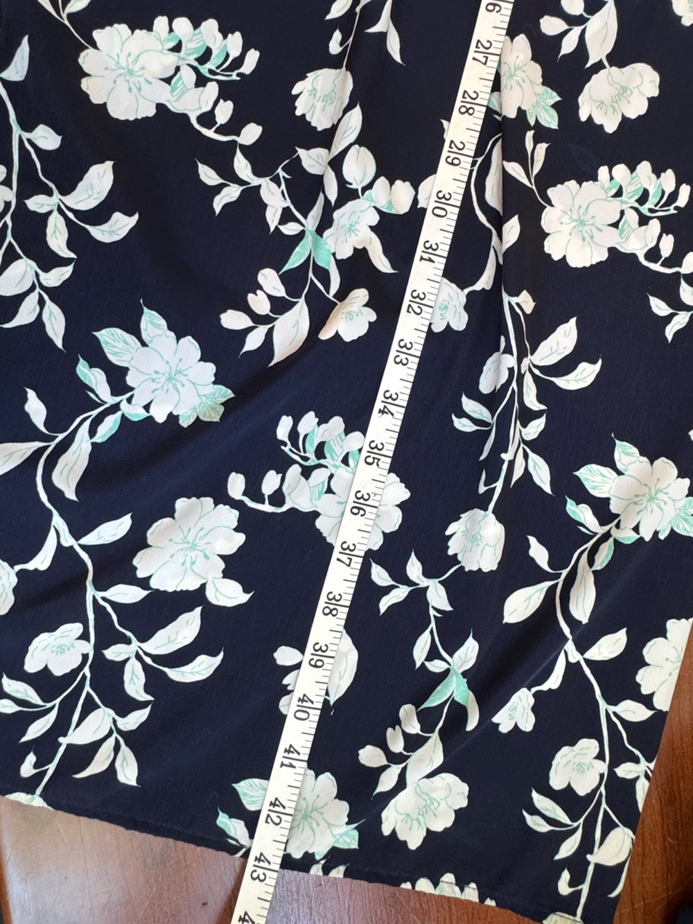 painted threads Black Maxi Skirt with White Floral Print | Size M - Picture 5 of 6
